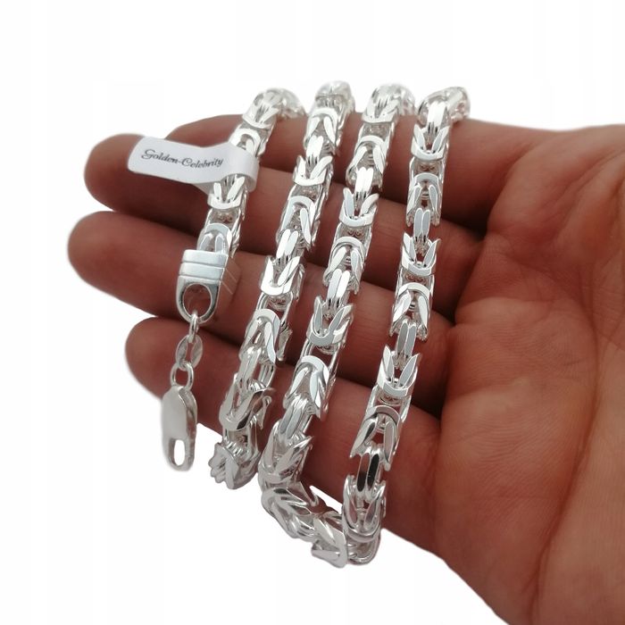 Elegancki Łańcuszek Męski Splot Królewski Srebro 925 Gruby Szeroki+gra