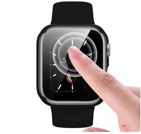 2W1 Etui Case Do Apple Watch 9 8 7 45Mm Pełna Ochrona 360 Czarne
