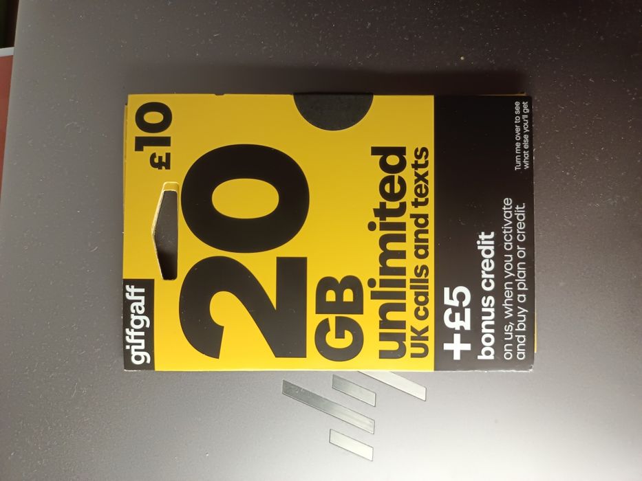 Karta sim giffgaff UK Anglia opłacona tiktok program twórców
