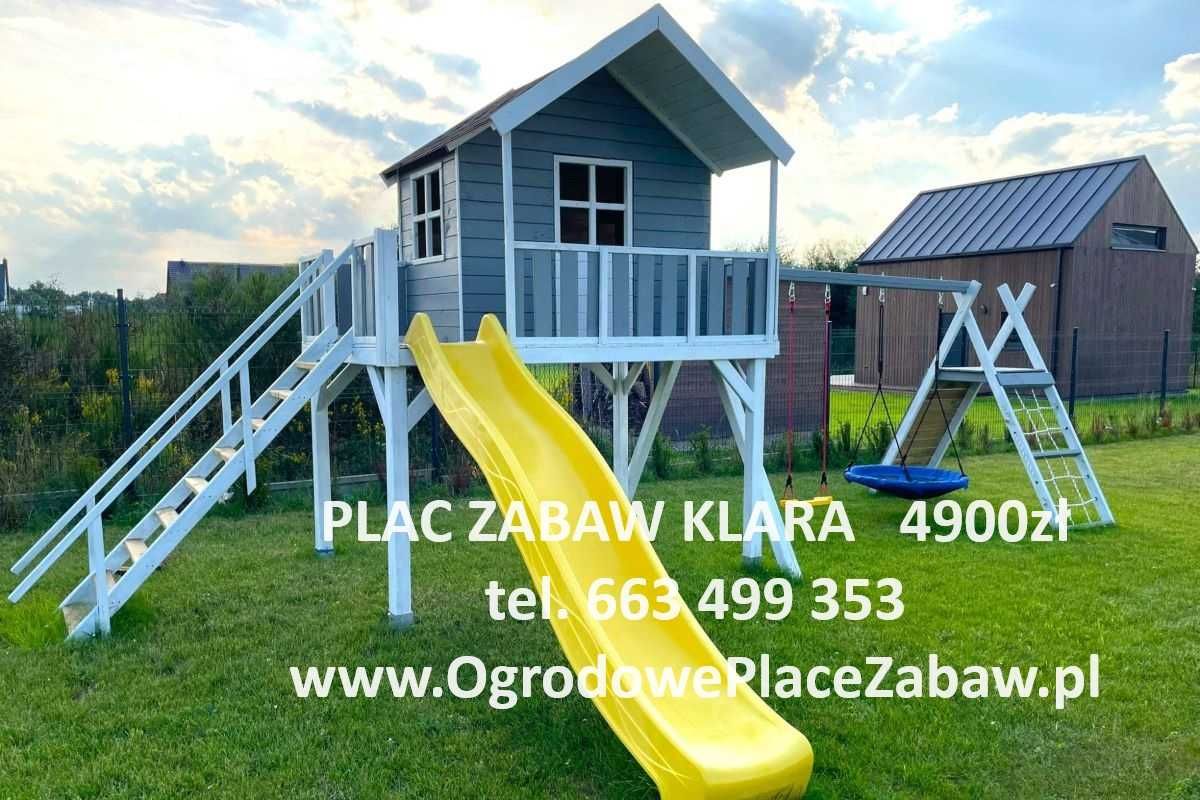 SEZONOWA OBNIŻKA, BEZ CZEKANIA drewniany PLAC ZABAW, 2 huśtawki, ślizg