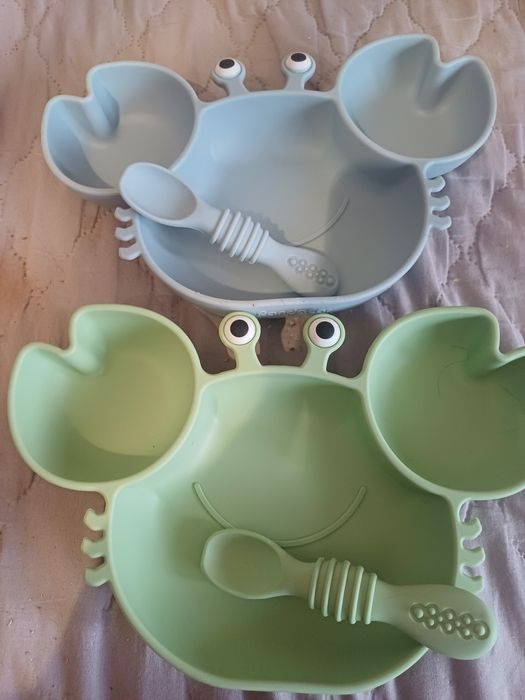 Talerzyki silikonowe z łyżeczką.mi.