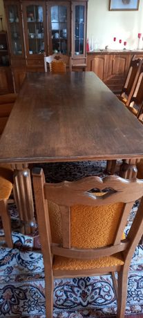 Duży  stół  drewniany  dębowy  prl