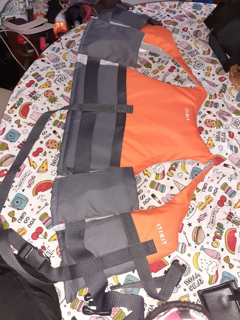 Colete Salva-vidas Espuma Laranja Fluorescente