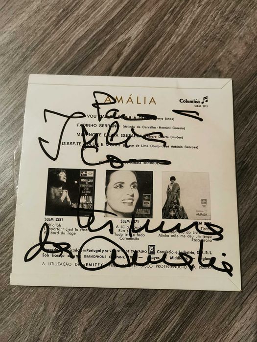 Disco Vinil com dedicatória Amália