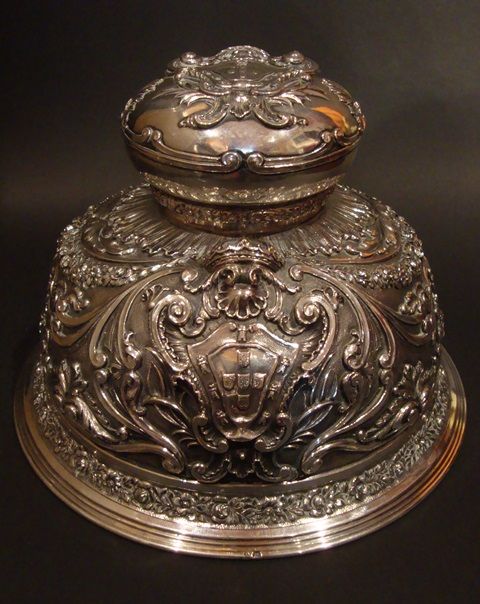 Tinteiro antigo em prata