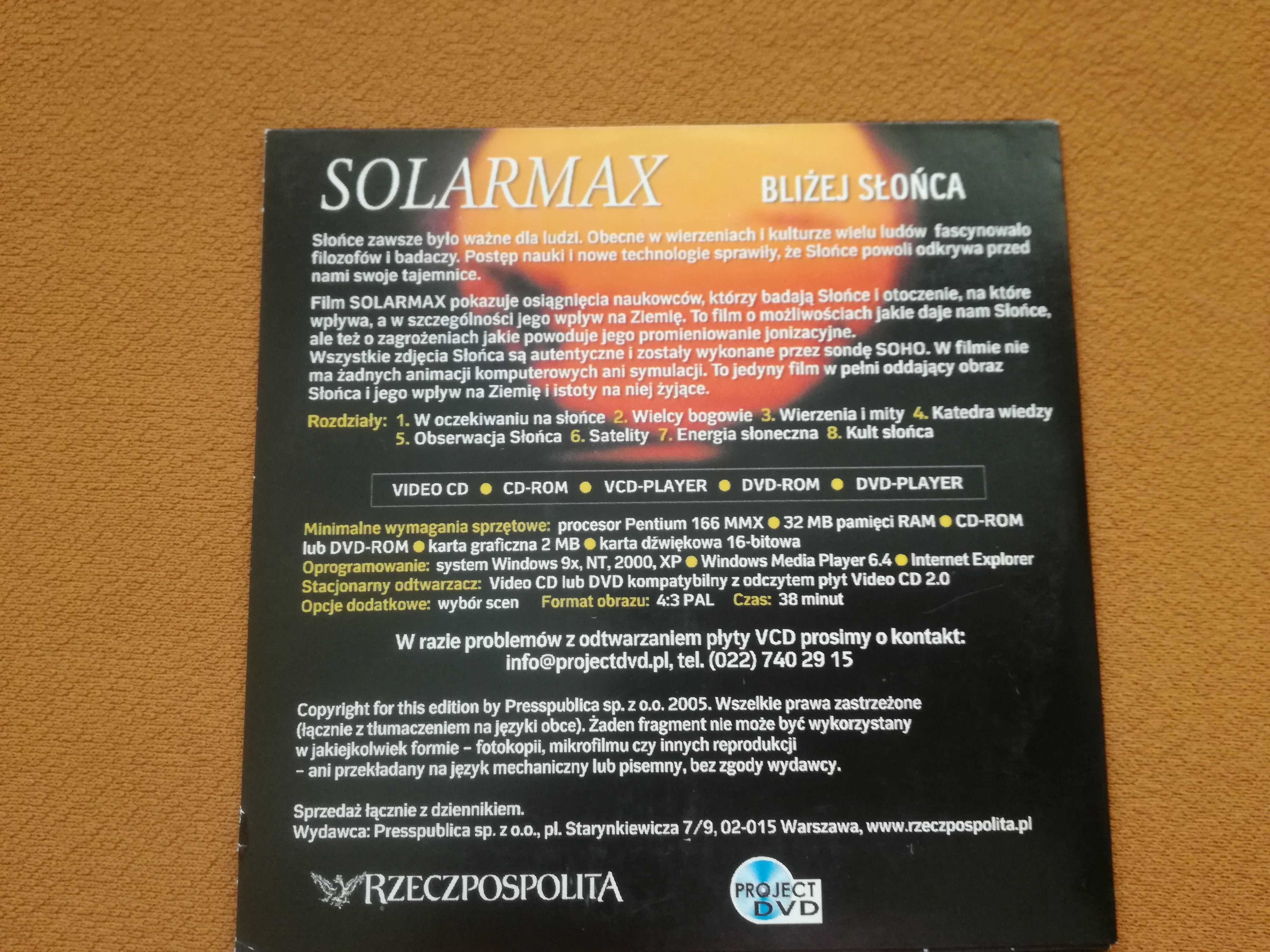 SOLARMAX - Bliżej słońca.Płyta dvd