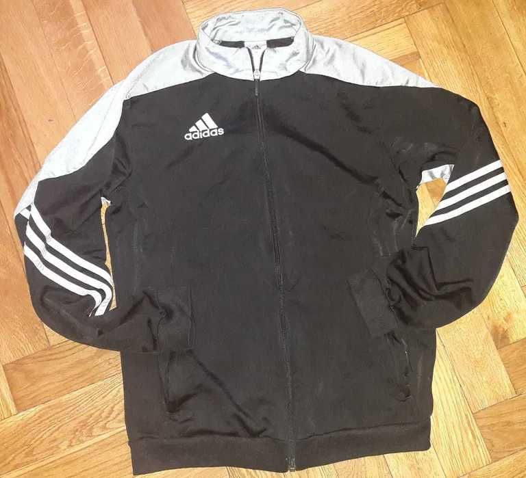 Szaro czarna rozpinana bluza Adidas M