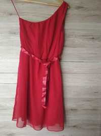 Sukienka czerwona na jedno ramię Terranova M 38