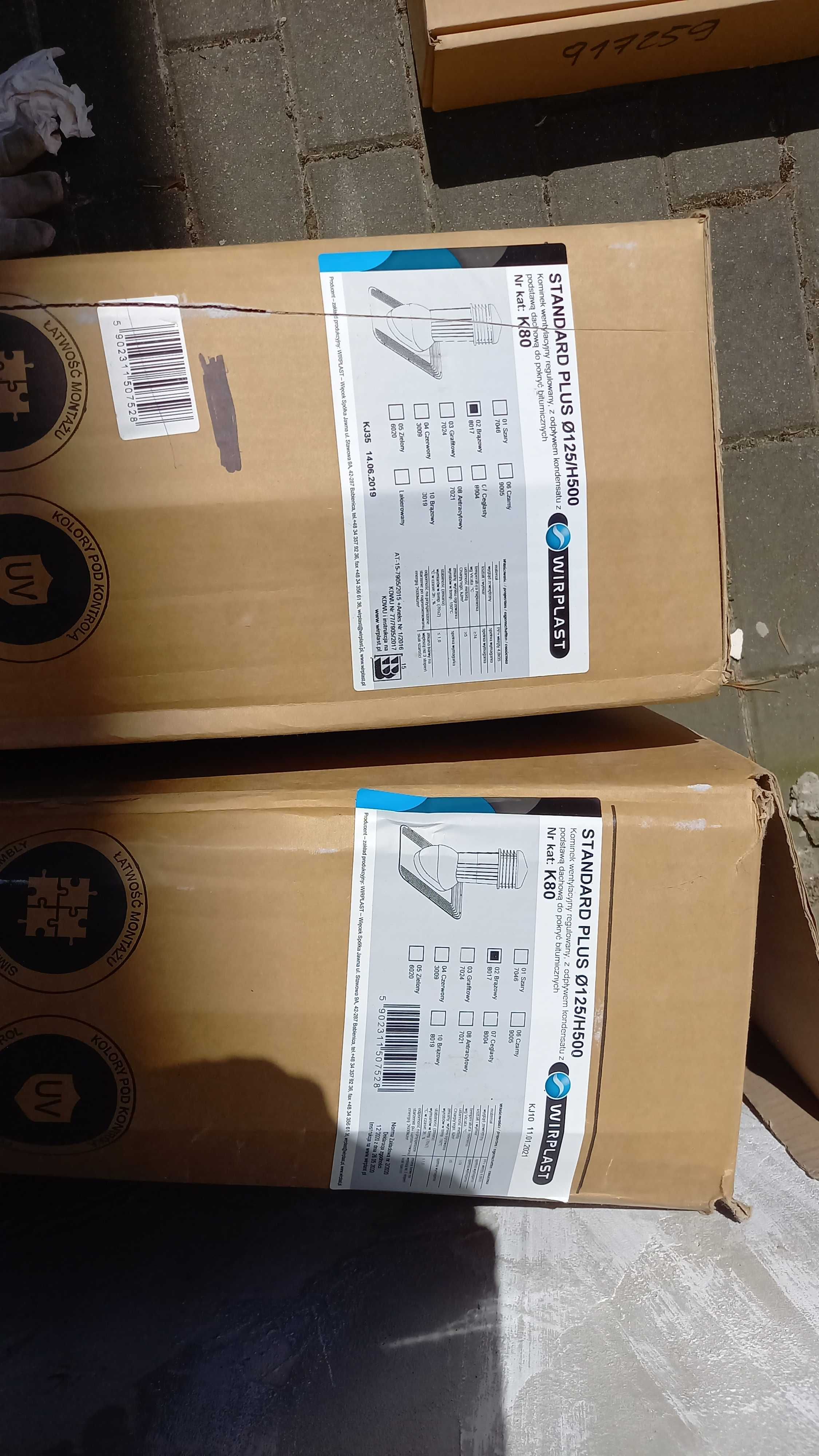 Kominek wentylacyjny fi125/H500 k80 wirplast