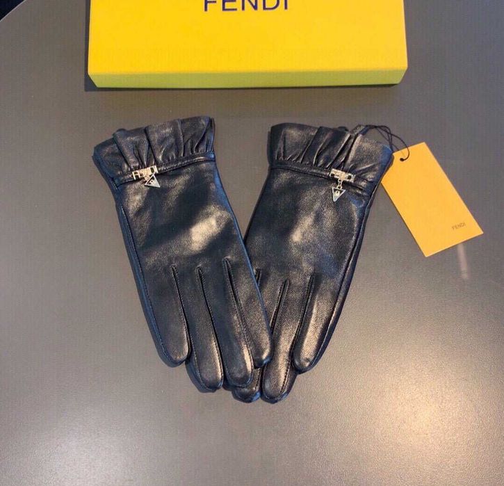 FENDI jesień-zima falowe rękawice z owczej skóry pierwszego poziomu