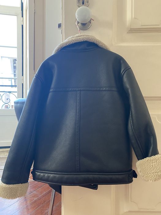 Casaco biker eco pele e forro de pelo quente