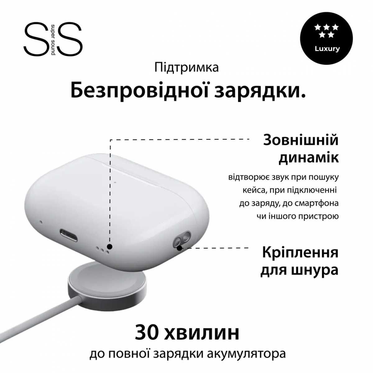 Бездротові Bluetooth-навушники SmartX Pro 2 Luxury вакуумні