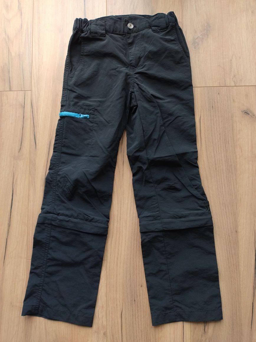 Czarne spodnie 122/128 crivit outdoorowe odpinane nogawki
