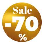 naklejka sale 70% do sklepu na szybę sale 70%, wyprzedaż 70%