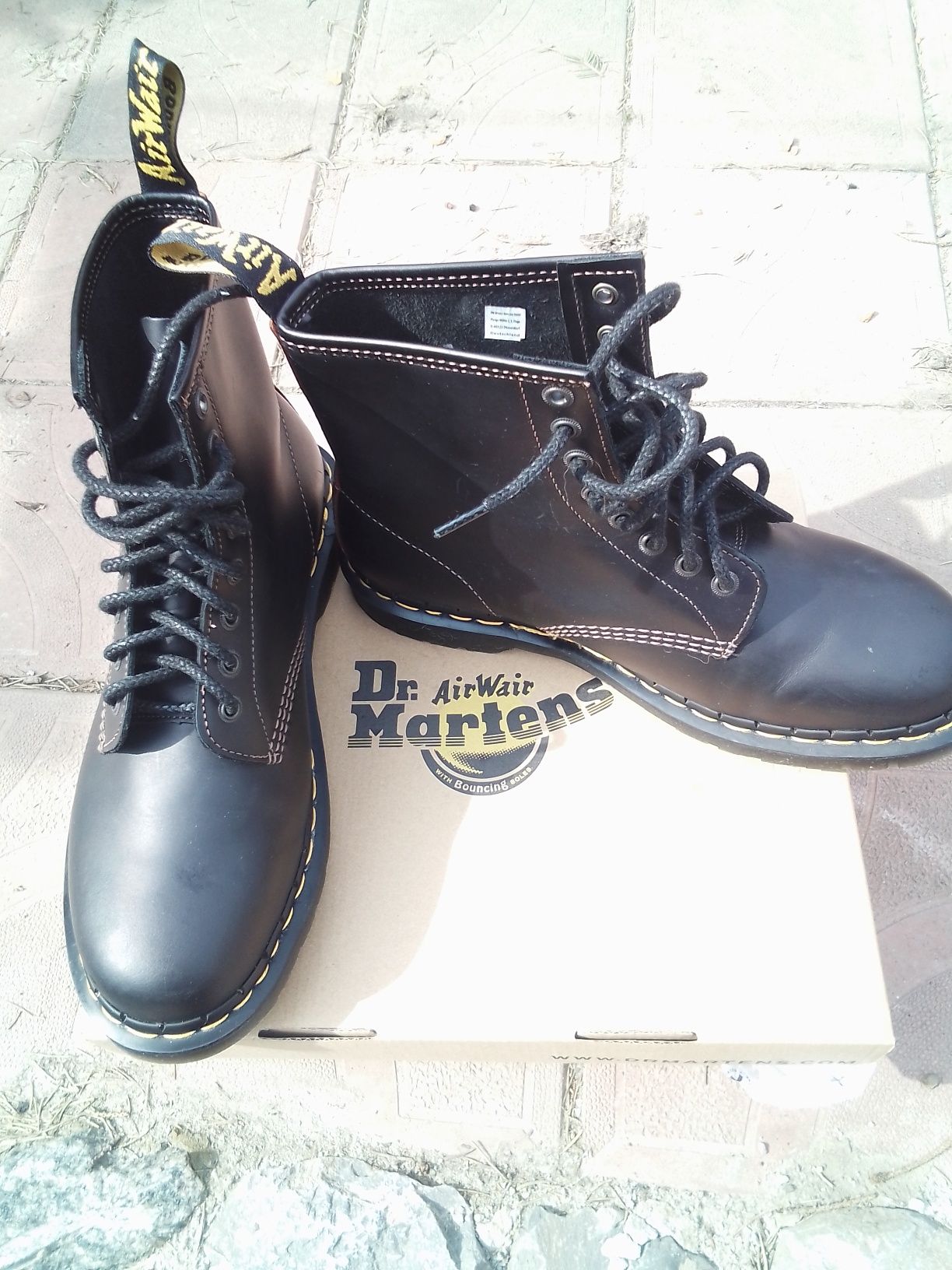 Dr. Martens 1460 Abruzzo WP Leather Ankle Boots Black+Brown