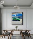 Poster Classic green porsche grid - 40cmx60cm - Fine Art