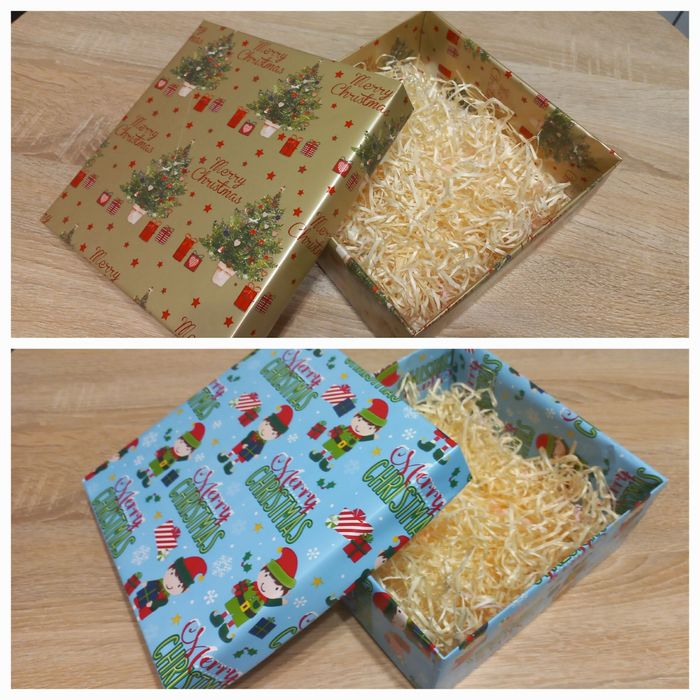 Подарункова коробка новорічна в ассортименті