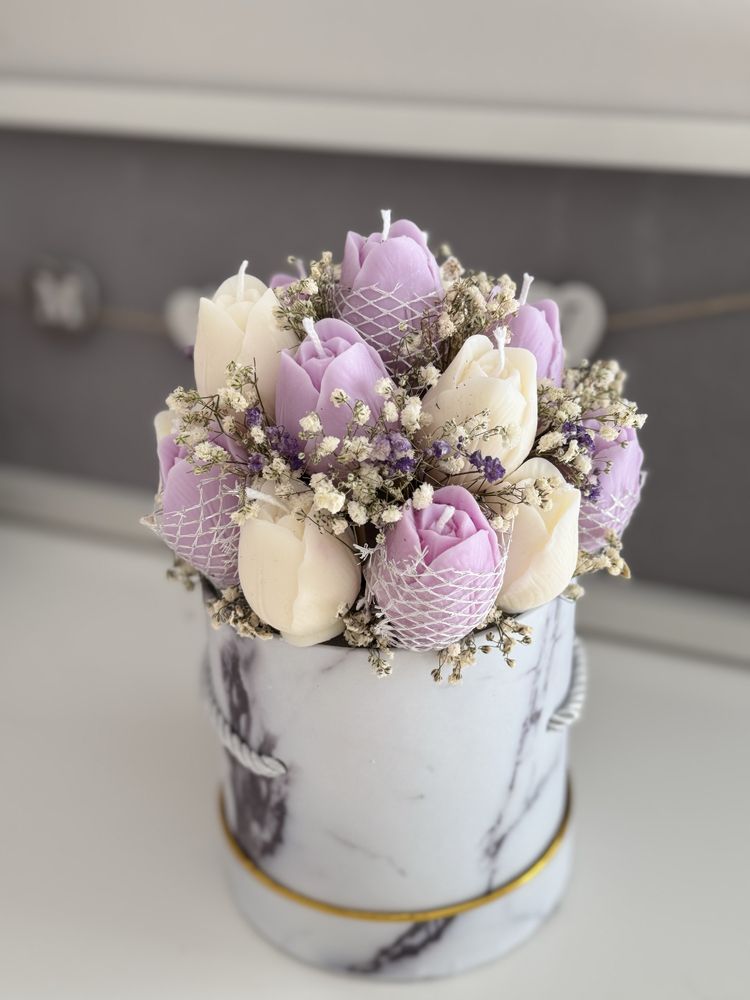 Luksusowy bukiet z świec sojowych / Candle Flower Box