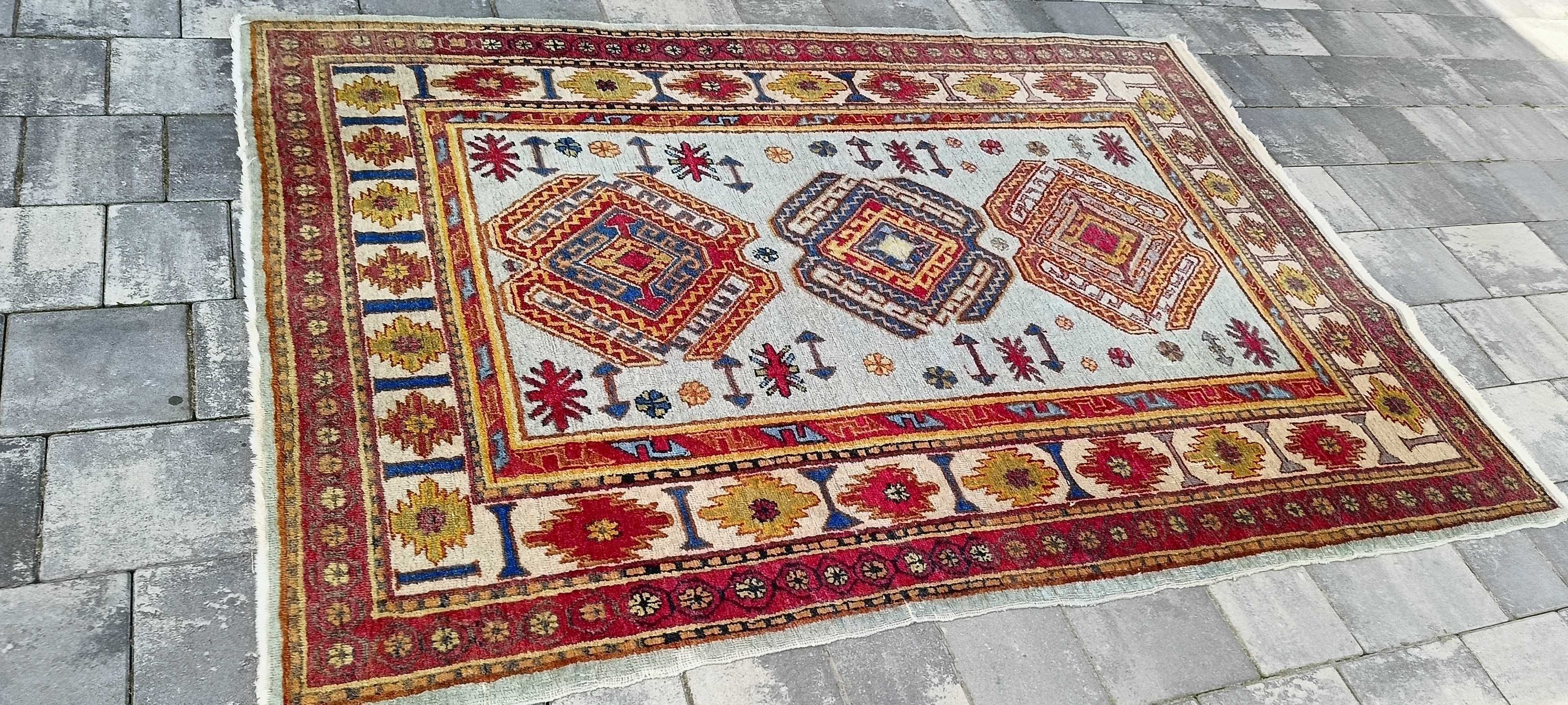 Sinkiang dywan wełniany tkany ręcznie 170 x 120 cm wełna