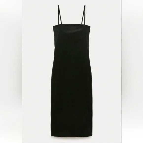 ZARA Luksusowa SUKIENKA aksamitna o kroju ołówkowym L