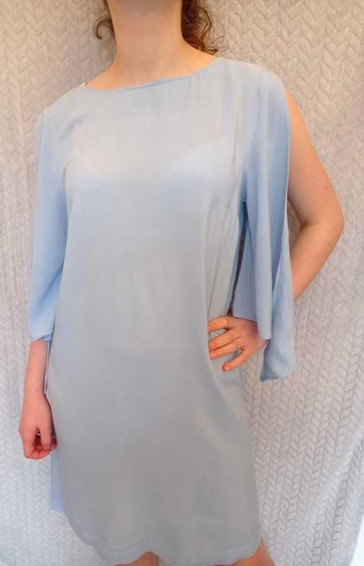 Błękitna sukienka z wiskozy H&M r.36