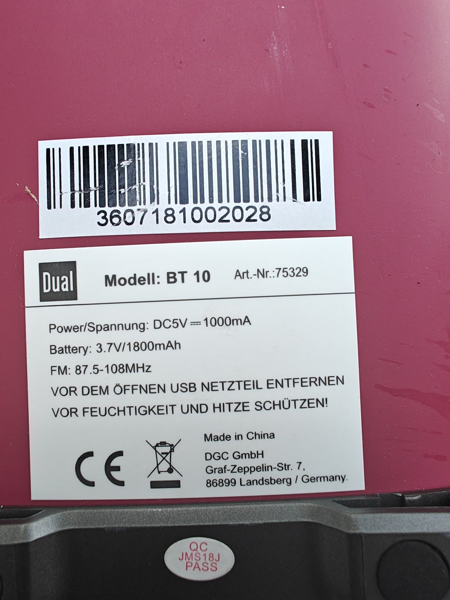 Dual BT 10 głośnik z Bluetooth i radio