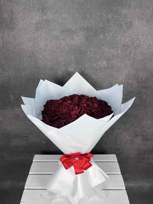 Róże robione własnoręcznie brokatowe