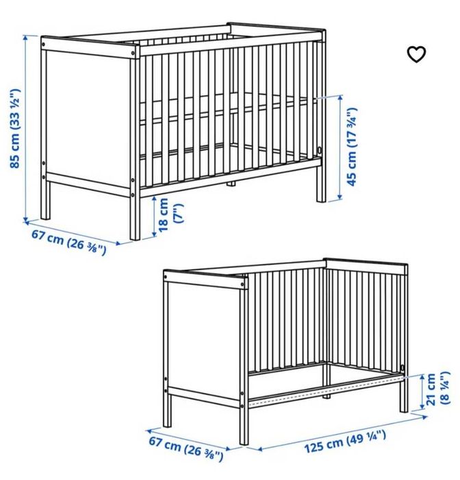 Ikea Sundvik Berço Cama com colchão e resguardo (como novo)