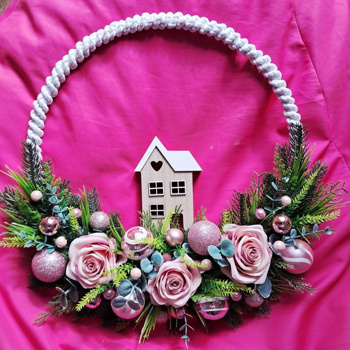 Wieniec świąteczny makramowy