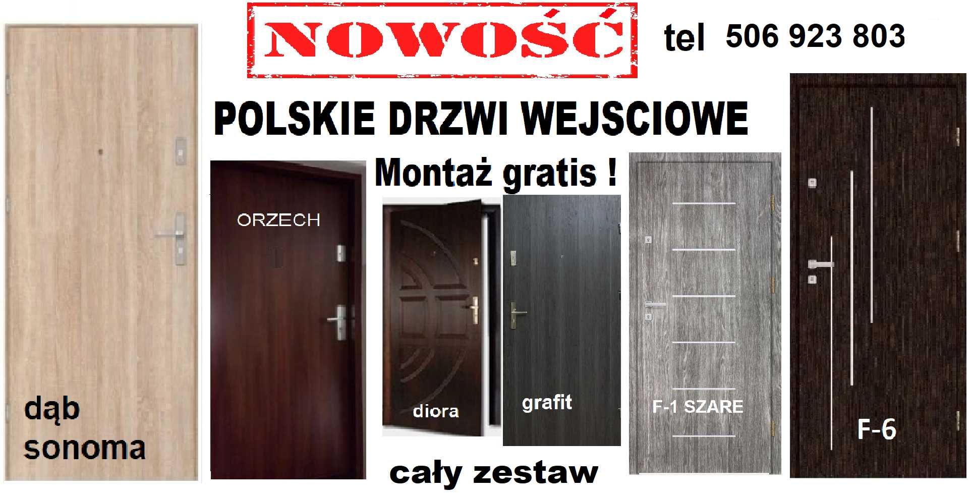 Drzwi wejściowe do mieszkania w bloku z montażem. -ZEWNĘTRZNE .