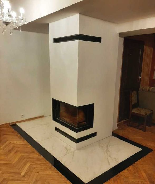 Kominek narożny boczna szyba z montażem małopolska. Promocja!