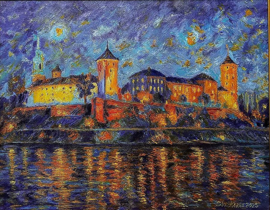 obraz olejny na płótnie 40x50 w ramie "Kraków Wawel"