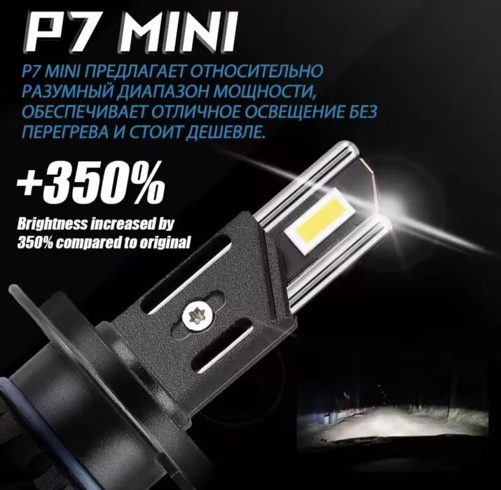 ТОП LED лампи Dawn Knight p7 mini H7 60w 4300k.