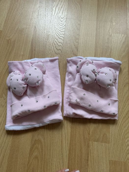 Шапочка з шарфом демісезон 3-6 міс