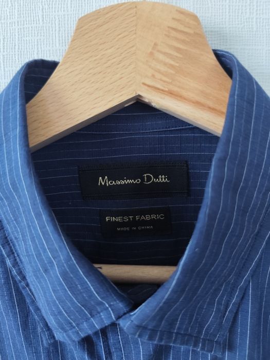 Massimo Dutti S koszula granatowa w paski, męska