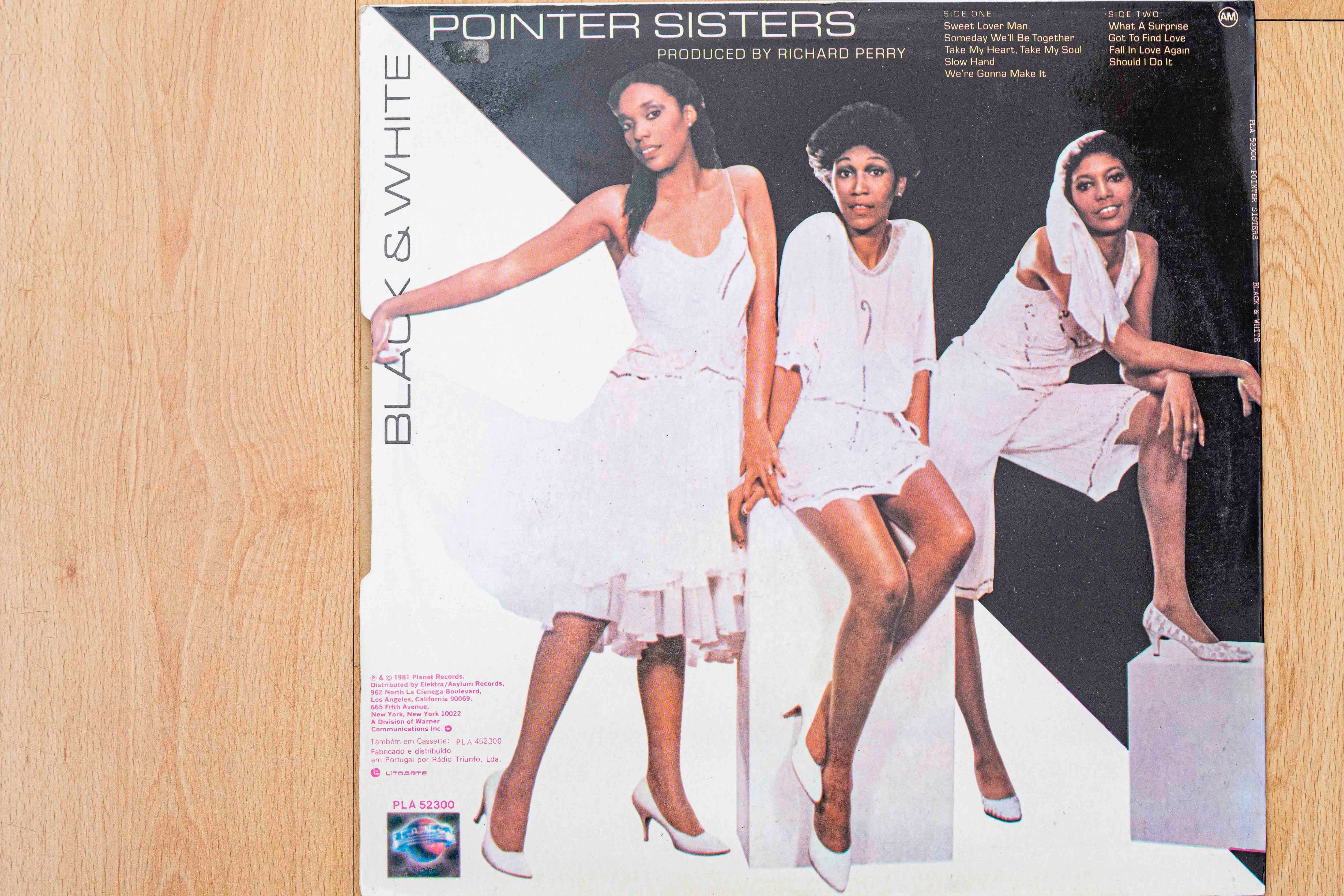 Disco vinil pointer sisters,titulo black and white