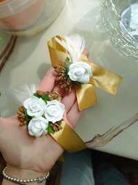 Kotylion kotyliony korsarz na rękę na panieński dla rodziców a wesele