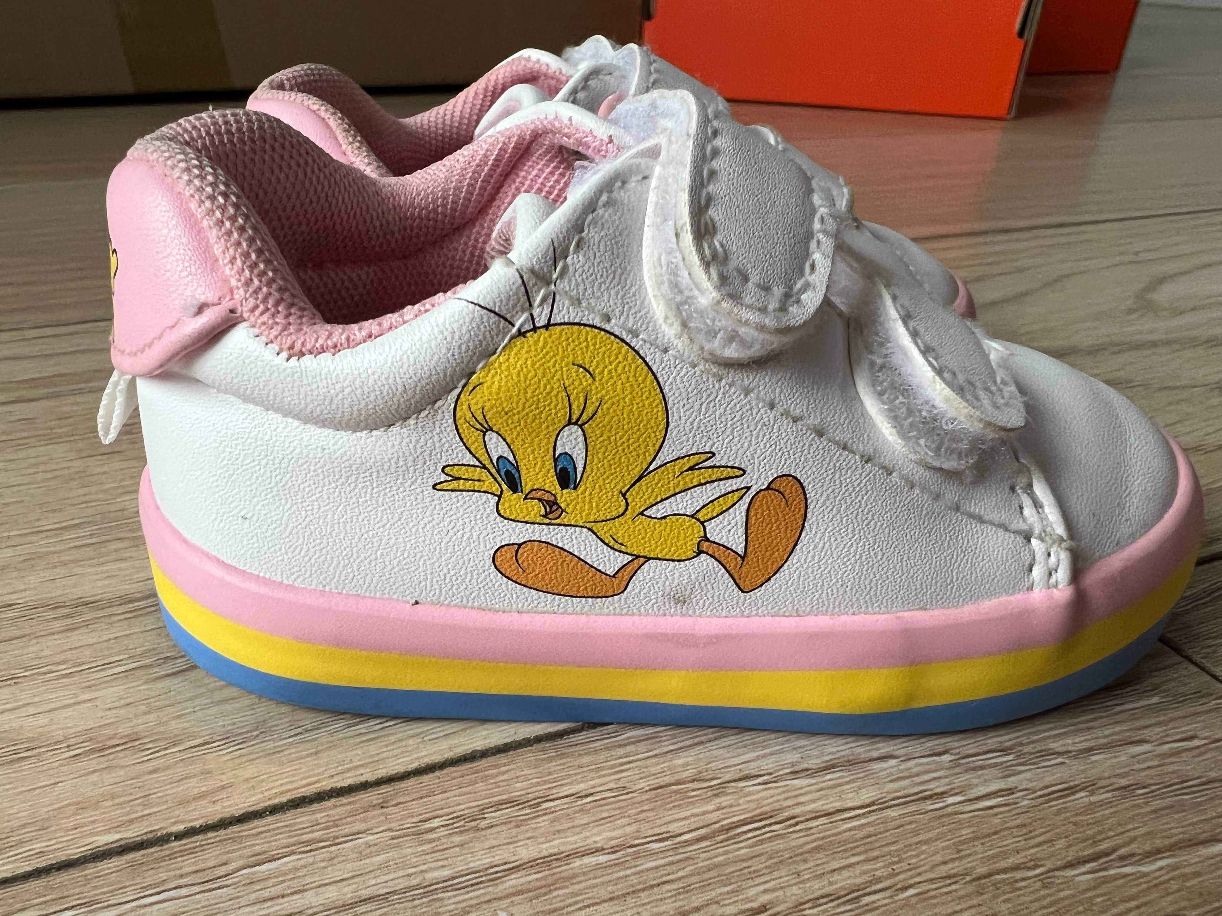 BUTY tweety białe LOONEY TUNES disney kolorowa podeszwa H&M roz 18/19