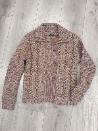 Sweterek damski, jak robiony na drutach, ciepły, krótki, rozmiar 38-40
