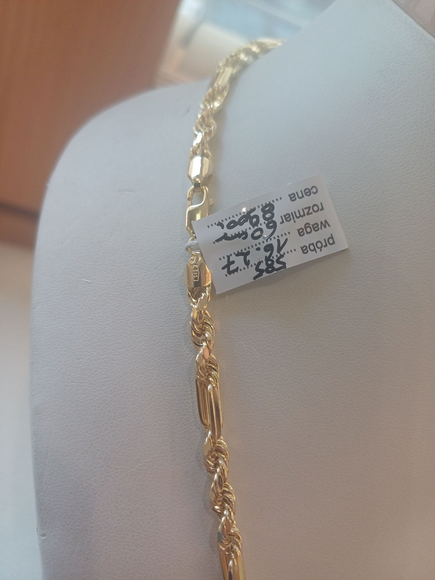 Złoty łańcuch plus bransoleta