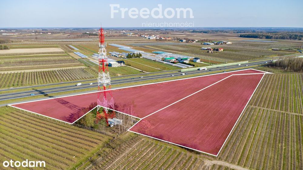 Działka usługowa przy autostradzie S7, 3,37 ha