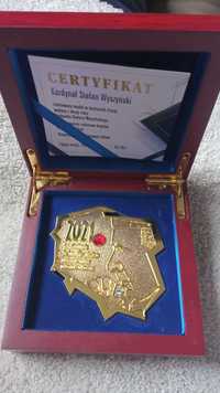 medal w konturach Polski - Kardynał Stefan Wyszyński - z certyfikatem