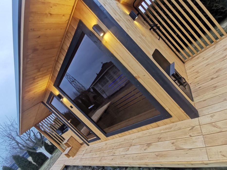 Sauna Ogrodowa 8x2,2m Taras Wiata Piec Sterownik Prysznic Hit