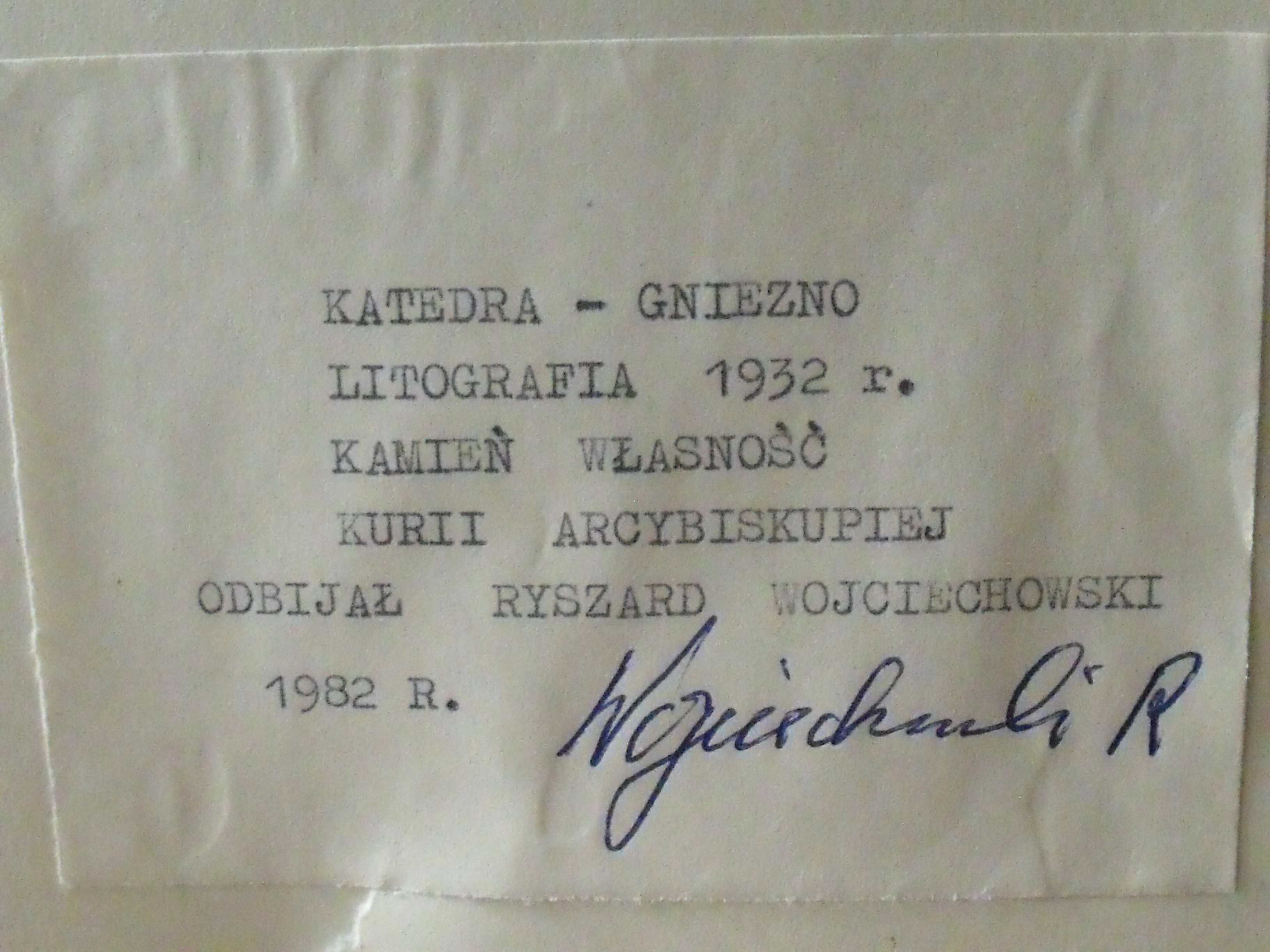 Katedra Gniezno litografia 1932