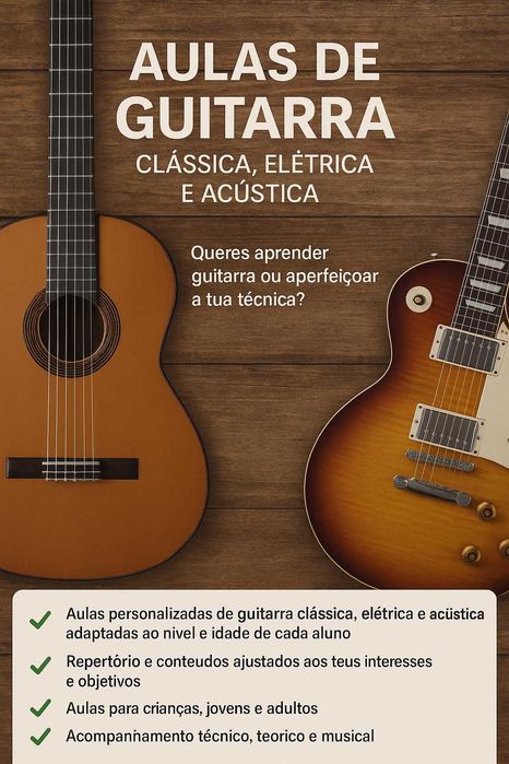 Aulas de Guitarra — Clássica, Elétrica e Acústica