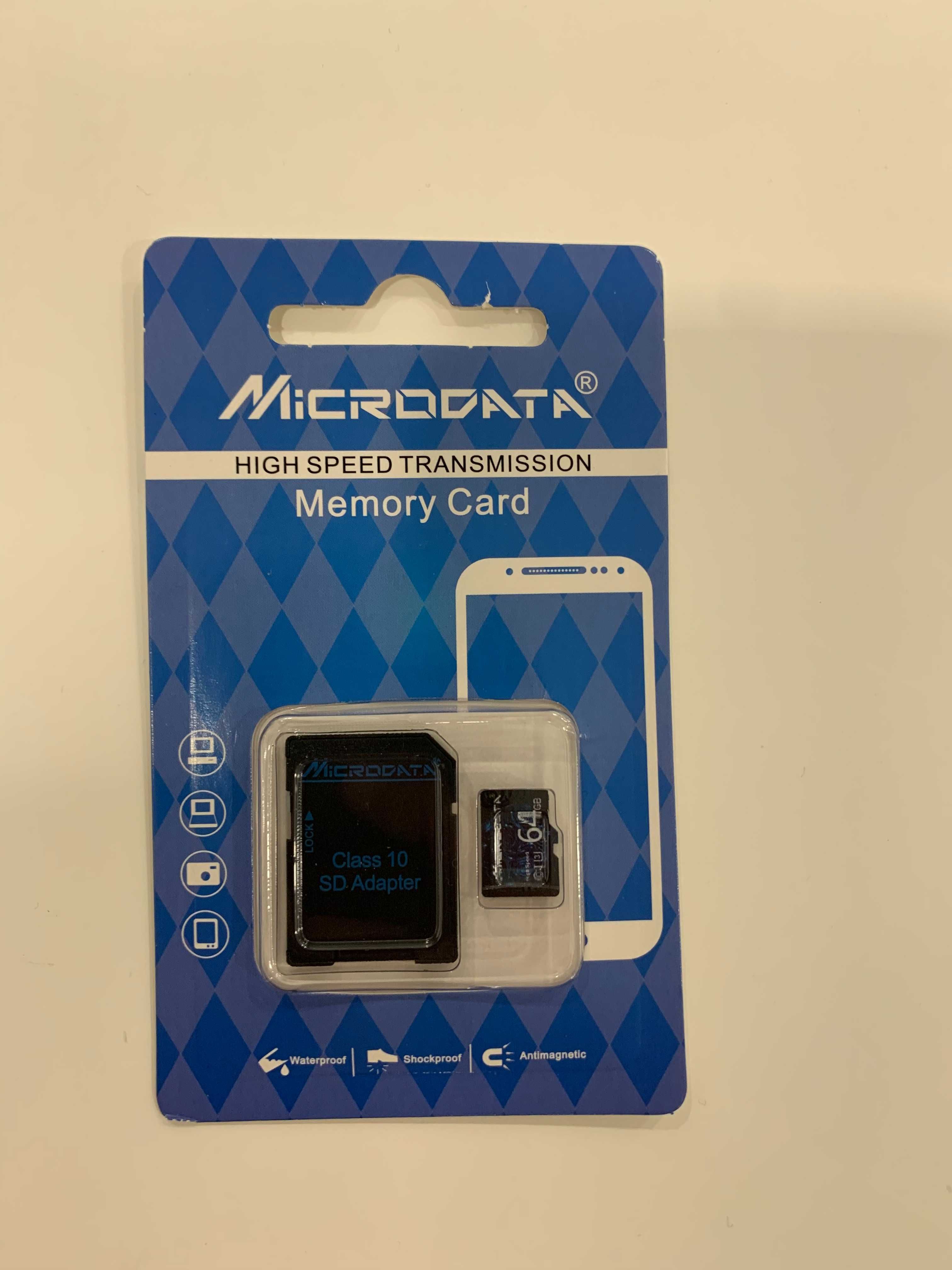 Cartão Micro SD 64GN Microdata Novo - embalado