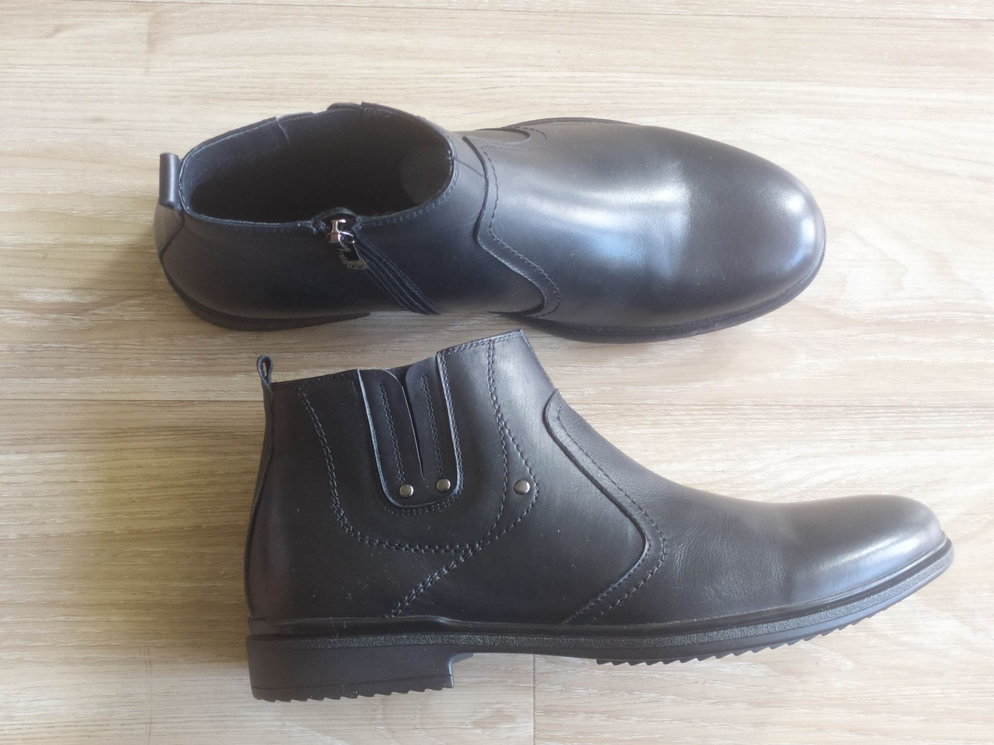 Новые ботинки натуральная кожа мужские Welfare р.42 черные
 туфли темн