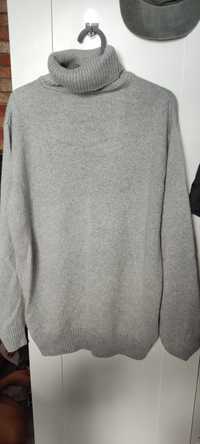 Sweter gruby golf szary vintage