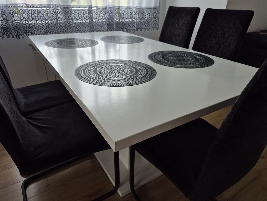 Stół rozkładany biały Agata Meble 160x90 Polecam