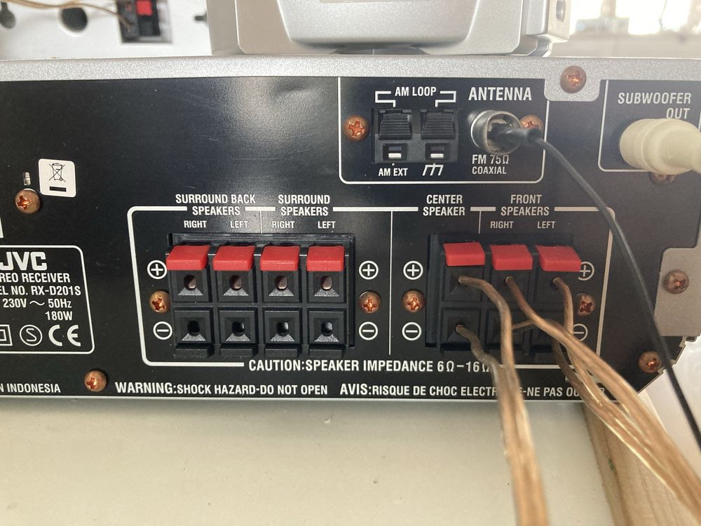 Amplituner JVC RX-D201 działający zestaw